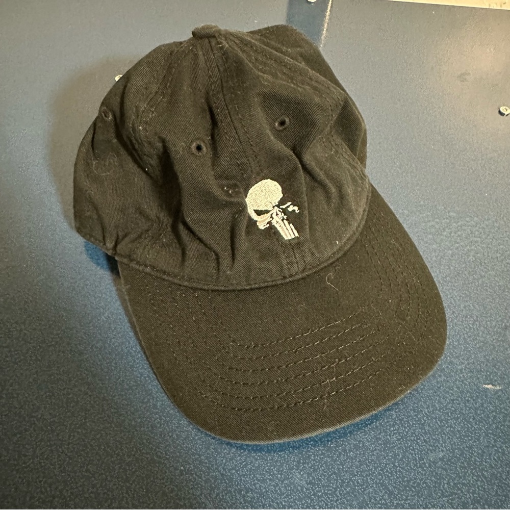 The Punisher Marvel Black Strap Hat Cap Used